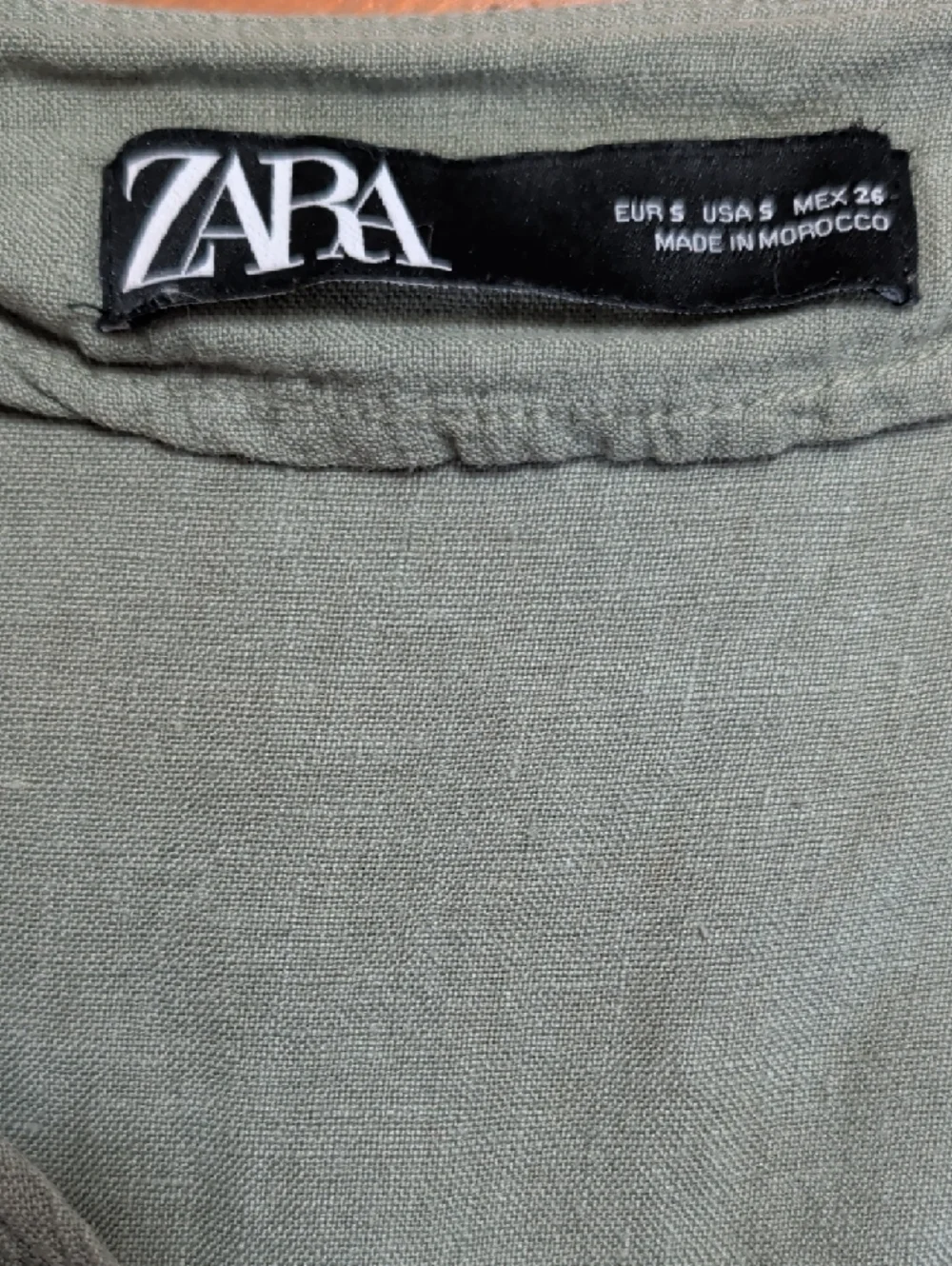 Zara Olive Green Lightweight Linen-Blend Top - Picture 5 of 9